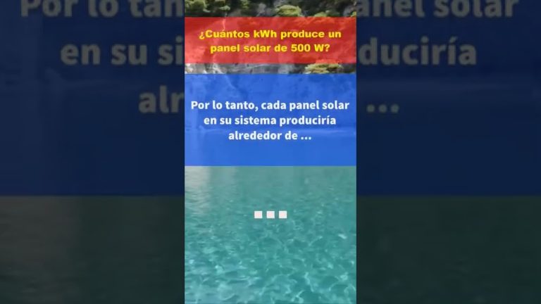¿Cuantos kWh produce un panel solar?